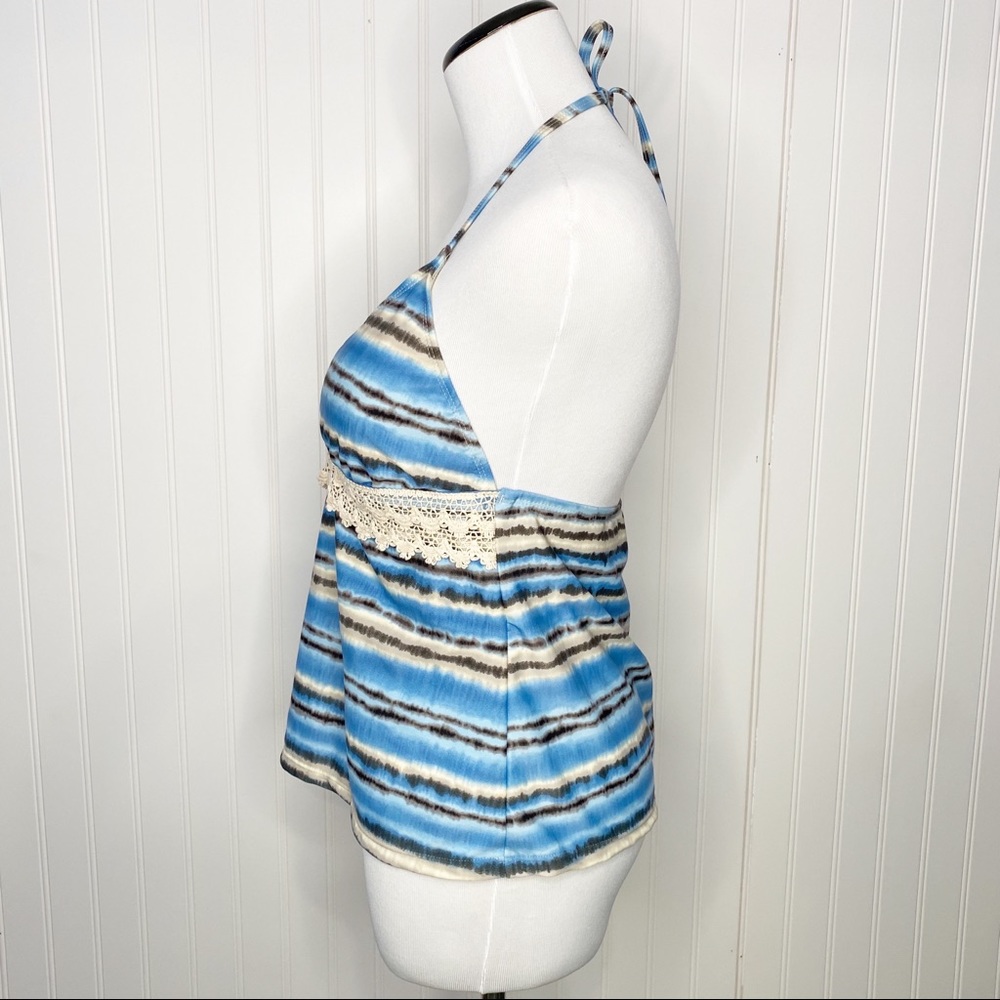 MAGIC BRA Tie Dye & Crochet Swimsuit Halter Top L - Picture 6 of 11